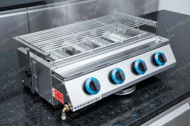 Bếp nướng gas inox 004 Lâm Gia 4 họng dài