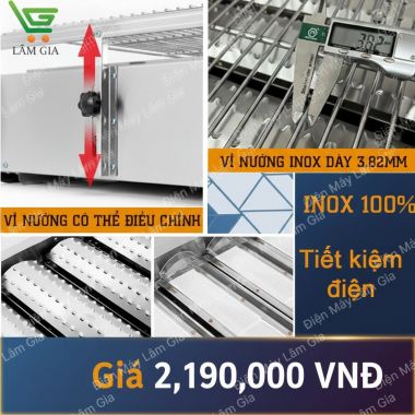 Bếp nướng gas inox 004 Lâm Gia 4 họng dài