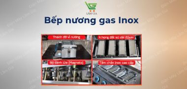 Bếp nướng gas inox 004 Lâm Gia 4 họng dài