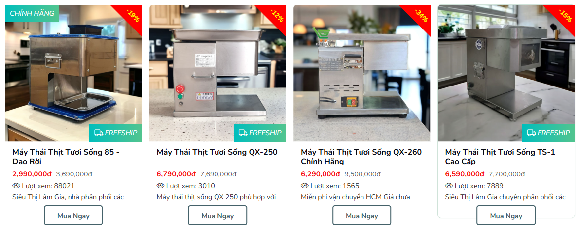 THÁI TAY MỎI NHỪ - MUA MÁY LỜI NGAY!  TỔNG XẢ KHO MÁY THÁI THỊT TƯƠI, GIẢM SỐC ĐẾN 45%